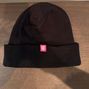 T-Mobile Tuesday Black Pink Winter Hat T Logo One Size Beanie Reversible New